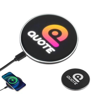 15W Wireless Charger with Light-up Logo