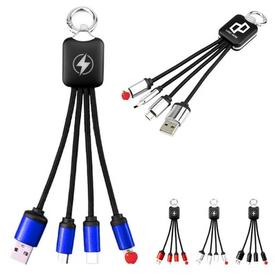 4-In-1 Nylon Braided Light-Up Charging Cable