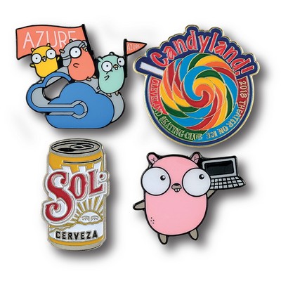 Custom Lapel Pins - 1 3/4" (1.75") Die Struck Iron Soft Enamel