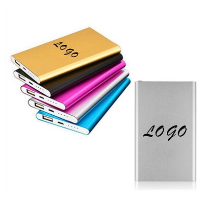 Ultra-Slim 5000mAh Metal Power Bank with Cords
