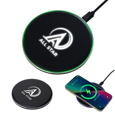 15W Wireless Charger with Light-up Logo