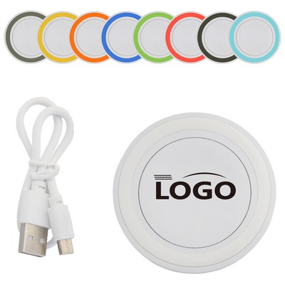 10W Round Protable Wireless Charger Fast Charging Dock Pad