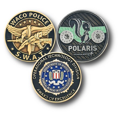 1 1/2" (1.5") Custom Challenge Coin Double Sided Struck Brass