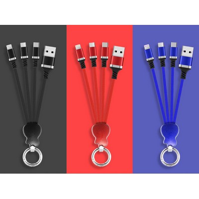 Protable 6" 3" 1 USB Fast Charger Cables With Key Chain